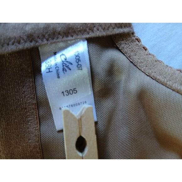 Elila Womens Bra Beige Jacquard Softcup 38H 38 H 1305 Full Coverage - Picture 12 of 13